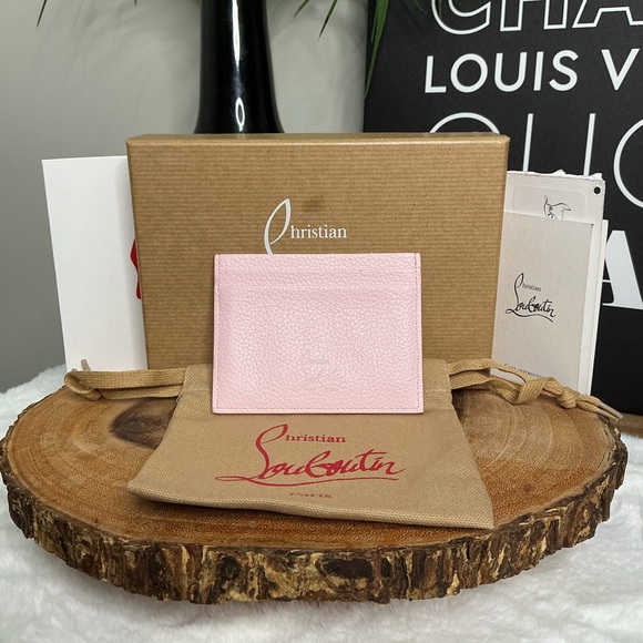 Christian Louboutin Blush Pink Embellished Card Holder - Picture 3 of 8